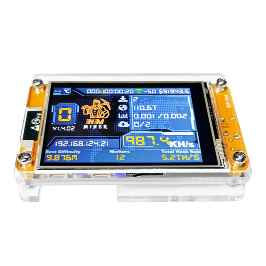 Bitcoin Lucky NerdMiner Solo Lottery Hashrate 987KH/s ESP32 2.8 inch Display